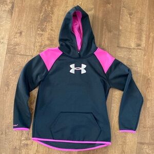 Under Armour Black & Hot Pink Youth Large Hoodie